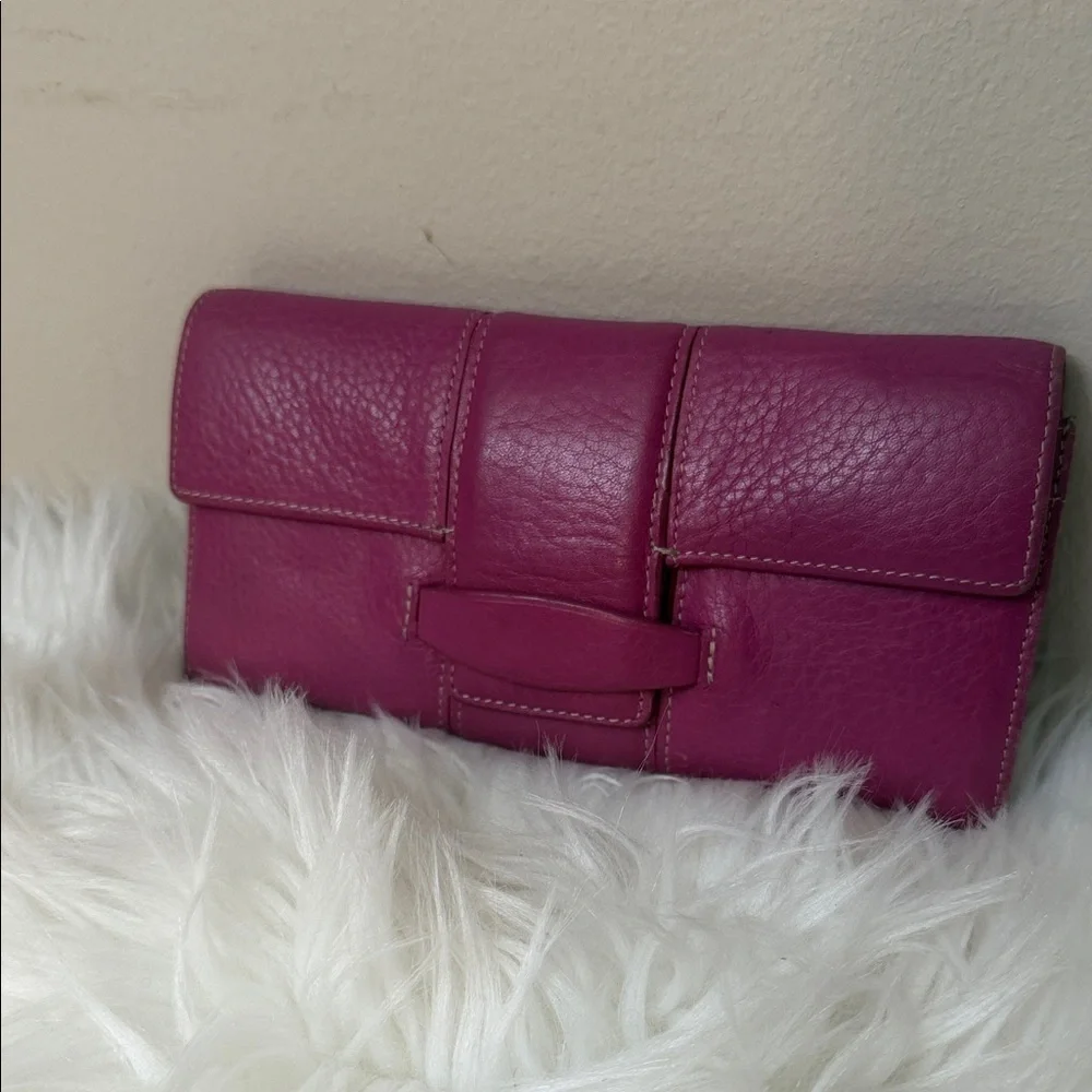 Ann Taylor Plum Leather Wallet